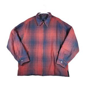 Vintage Old Navy Plaid Zip-Up Jacket Red Navy Blue Outdoor Casual‎ Wear Size M